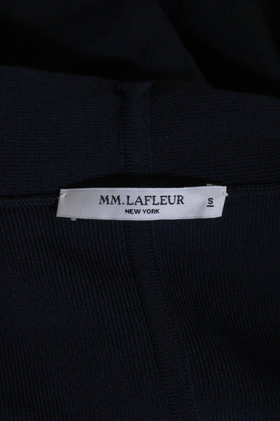 M.M. Lafleur Women's Long Sleeves Round Neck Open Front Cardigan Blue Size S