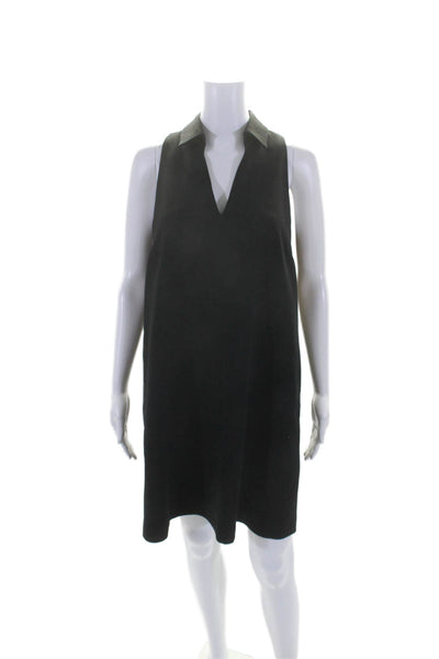 Marella Art. 365 Womens Collared V-Neck Sleeveless A-Line Dress Black Size 6