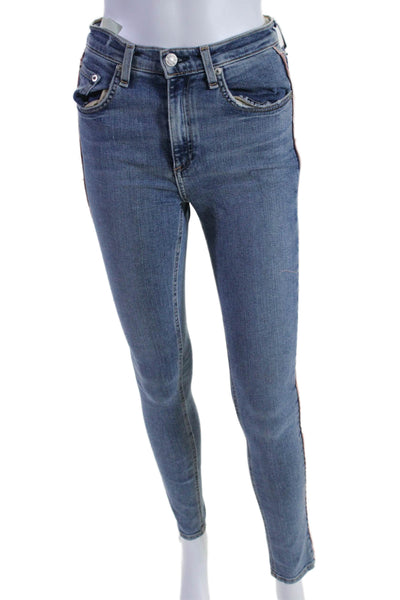 Rag & Bone Jean Womens Blue Medium Wash High Rise Skinny Leg Jeans Size 25