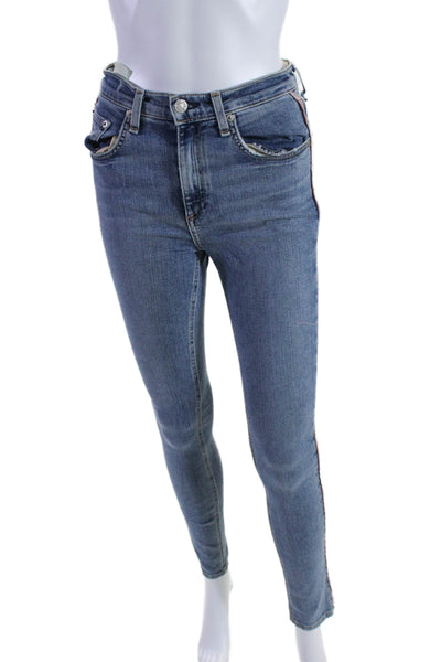 Rag & Bone Jean Womens Blue Medium Wash High Rise Skinny Leg Jeans Size 25