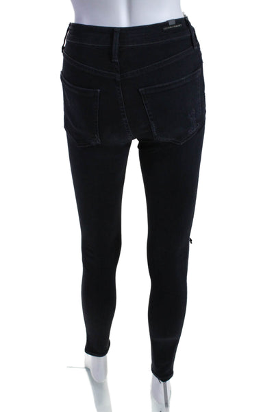 Citizens of Humanity Womens Black Distress High Rise Skinny Leg Jeans Size 25