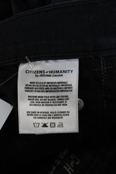 Citizens of Humanity Womens Black Distress High Rise Skinny Leg Jeans Size 25