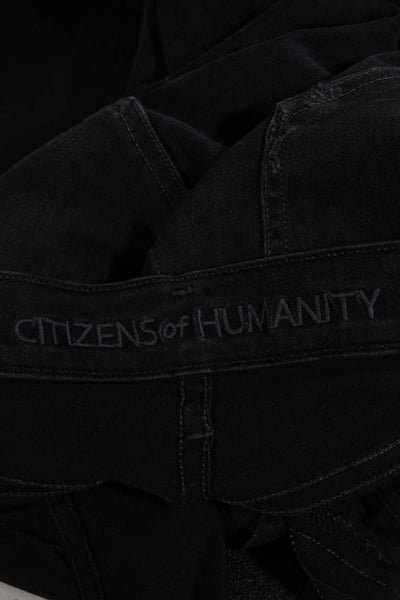Citizens of Humanity Womens Black Distress High Rise Skinny Leg Jeans Size 25