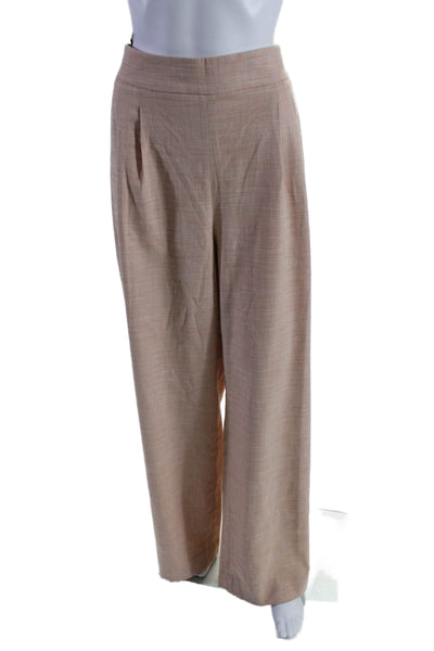 BCBGMAXAZRIA Women's Hook Closure Pleated Wide Leg Dress Pants Beige Size XL