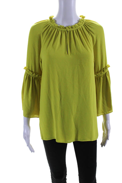 Josie Natori Womens Citron Peasant Top Size 0 11204395