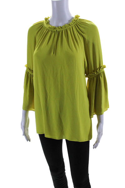 Josie Natori Womens Citron Peasant Top Size 0 11204395