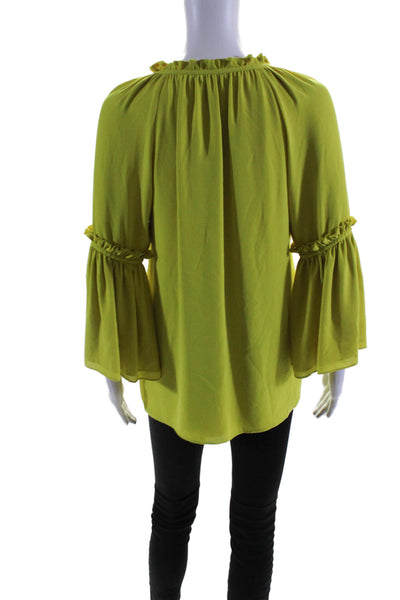 Josie Natori Womens Citron Peasant Top Size 0 11204395