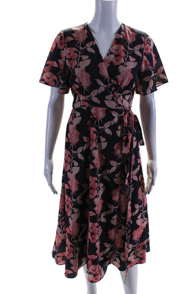 Slate & Willow Womens Pink Floral Flutter Sleeve Dress Blue Size 4 12705718