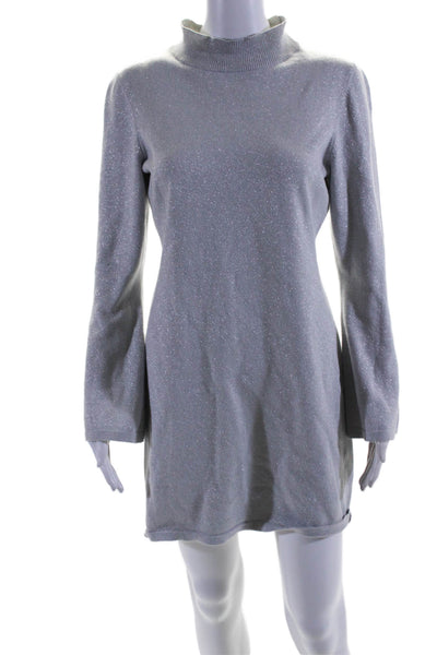 STYLESTALKER Womens Tamara Knit Mini Dress Silver Size 2 11624547
