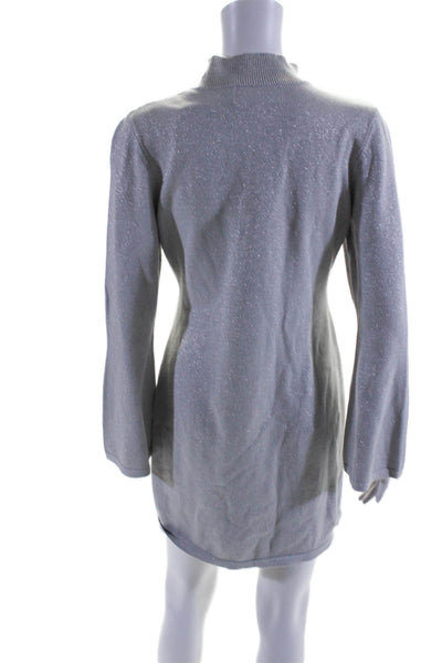 STYLESTALKER Womens Tamara Knit Mini Dress Silver Size 2 11624547