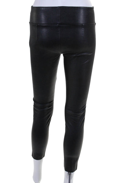 David Lerner Womens Faux Leather Pull On Leggings Black Size Extra Small