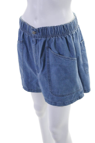 Madewell Womens Denim High Rise Zip Up Light Wash Shorts Blue Cotton Size 29