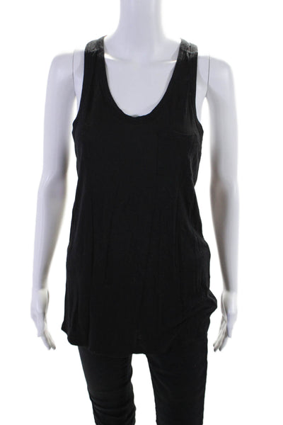 Alexander Wang Womens Black Scoop Neck Pockets Sleeveless Tank Top Size XS