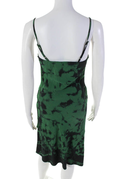 Amanda Uprichard Womens Square Neck Spaghetti Strap Slip On Dress Green Size P