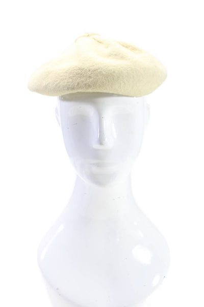 Frank R. Jelleff Womens Vintage Wool Pleated Beret Hat Cream OS