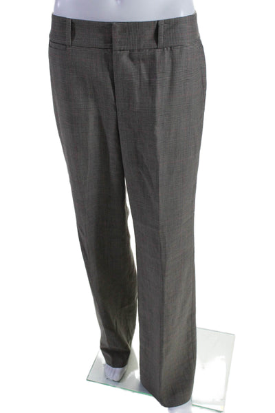 Lauren Ralph Lauren Womens Wool Plaid Straight Leg Slacks Brown Size 6