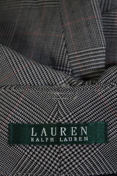 Lauren Ralph Lauren Womens Wool Plaid Straight Leg Slacks Brown Size 6