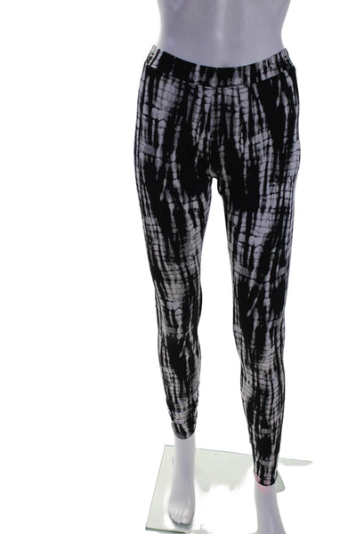 AX Armani Exchange Womens Elastic Waist Animal Print Leggings Black Size XS