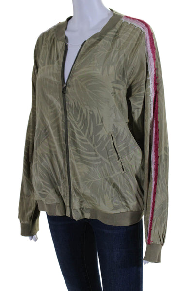 Calypso Saint Barth Womens Silk Full Zipper Long Sleeves Jacket Green Size Mediu