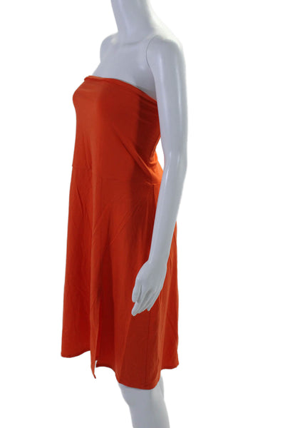 Reformation Womens Stretch Strapless Square Neck Casual Dress Orange Size XL