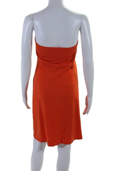 Reformation Womens Stretch Strapless Square Neck Casual Dress Orange Size XL