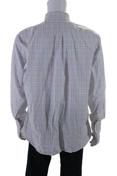 Gitman Bros Men's Collared Long Sleeves Button Down Plaid Shirt Size 17.5