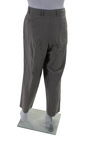 Hiltl Men's Button Closure Flat Front Straight Leg Dress Pants Gray Size 38