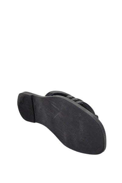 Seychelles Women's Open Toe Strappy Slip-On Flat Sandals Black Size 7.5