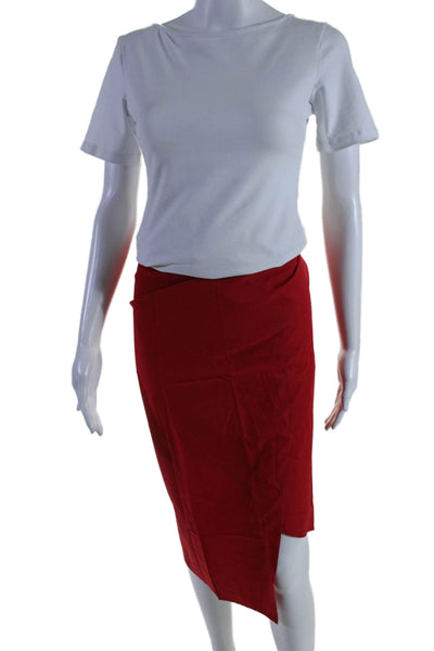 Aday Womens Lightweight Tie Closure It's A Swirl Midi Skirt Chili Size XL