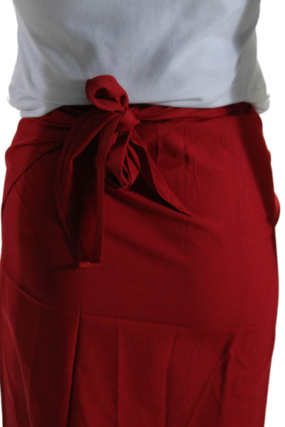 Aday Womens Lightweight Tie Closure It's A Swirl Midi Skirt Chili Size XL