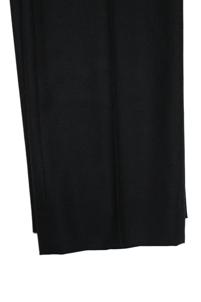 Theory Mens Wool Front Pleated Pocketed Straight Leg Dress Pants Black Size 28