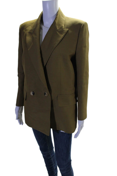 Khaite Womens Long Sleeves Double Breasted Blazer Jacket Tan Brown Size 6