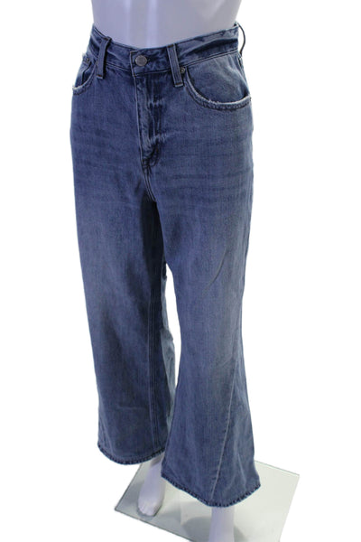 Pistola Womens High Rise Wide Flare Leg Light Wash Jeans Blue Cotton Size 27