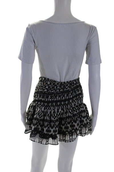 Townsen Women's Pull-On Smocked Ruffle Lined Mini Skirt Black Size S