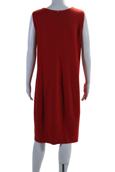 Eileen Fisher Womens Crew Neck Sleeveless Maxi Dress Red Wool Size Medium