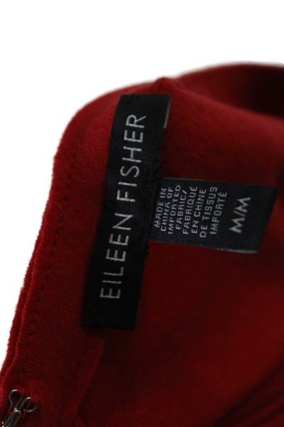 Eileen Fisher Womens Crew Neck Sleeveless Maxi Dress Red Wool Size Medium