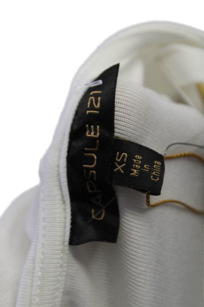 Capsule 121 Womens White Hooded Sleeveless Blouse Top Size XS