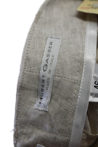 Hubert Gasser Womens Beige Linen High Rise Cuff Straight Leg Pants Size 46