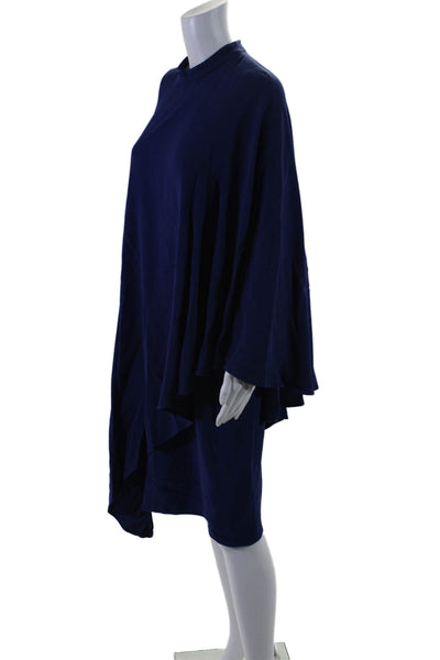 Rickie Freeman Teri Jon Womens Blue One Shoulder Cocktail Dress Size 8