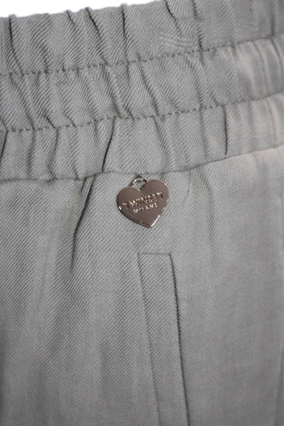 Twinset Womens Linen Elastic Waist Jogger Pants Olive Green Size EUR 38