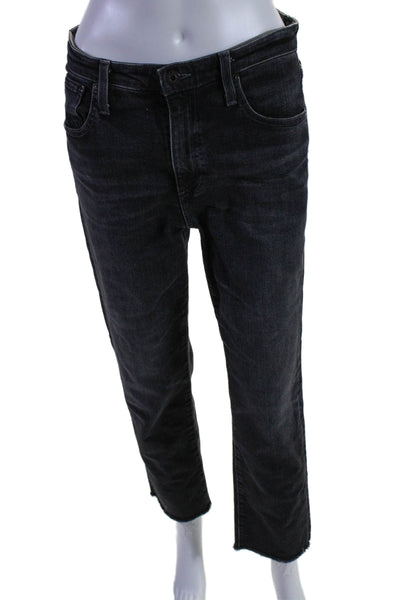 AG Adriano Goldschmied Womens Cotton Denim Mid-Rise Tapered Jeans Black Size 29R