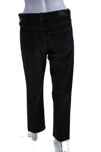 AG Adriano Goldschmied Womens Cotton Denim Mid-Rise Tapered Jeans Black Size 29R