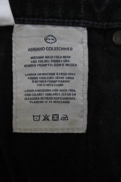 AG Adriano Goldschmied Womens Cotton Denim Mid-Rise Tapered Jeans Black Size 29R