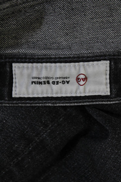 AG Adriano Goldschmied Womens Cotton Denim Mid-Rise Tapered Jeans Black Size 29R