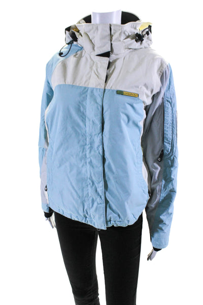 Orage Womens Charmed Logo Hook and Loop Zipped Insulated Coat Colorblock Size 6