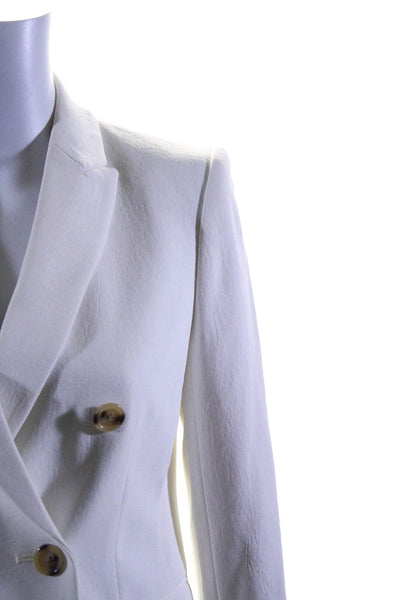 J Crew Womens Peak Collar Double Breasted Button Up Blazer White Size 2P