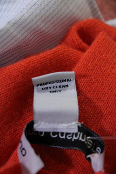 Autumn Cashmere Women's Round Neck Long Sleeves Cashmere Sweater Orange Size XS