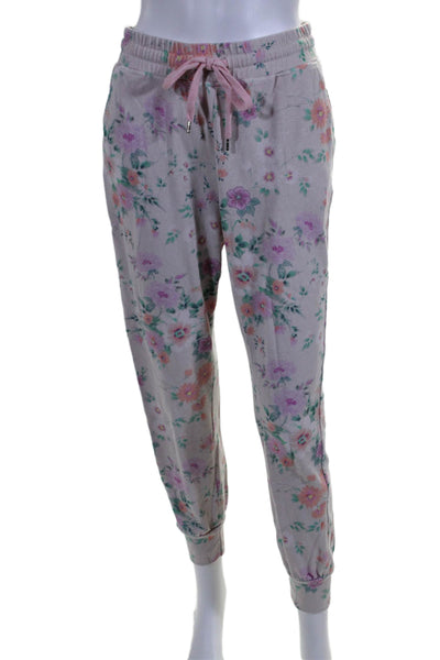 Sunday Women's Drawstring Waist Pockets Tapered Leg Jogger Pants Floral Size 1