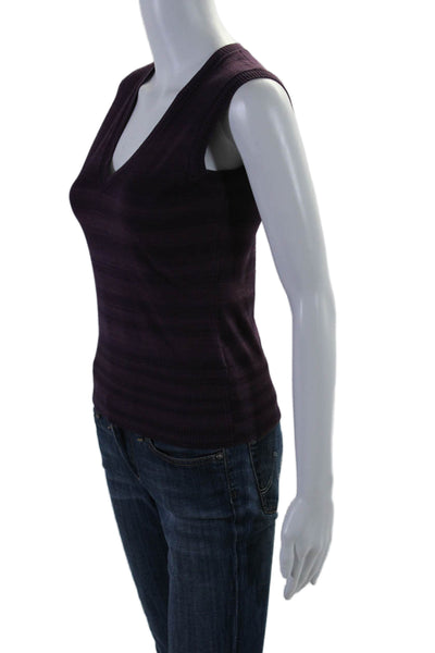 Capsule 121 Womens Purple Printed V-neck Sleeveless Tank Top Size S