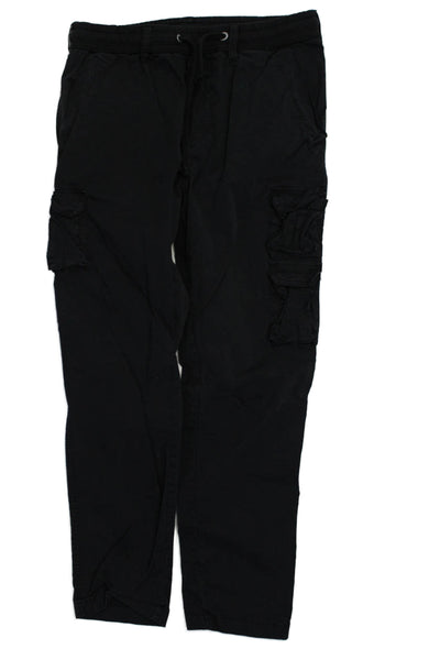 Replay Mens Cotton Drawstring Waist Straight Leg Cargo Pants Black Size 29